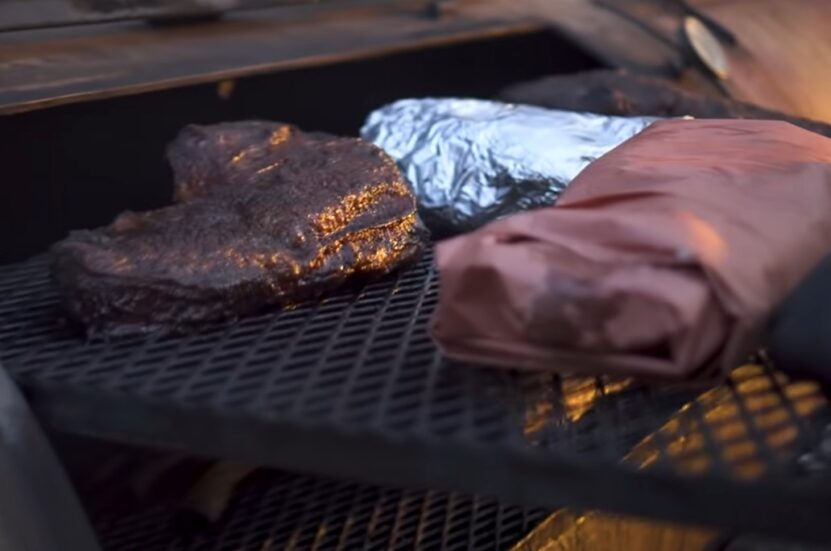 First time using plastic wrap over my finished and butcher paper wrapped  brisket while resting it. May be a coincidence but this was one of my best  ever. : r/pelletgrills